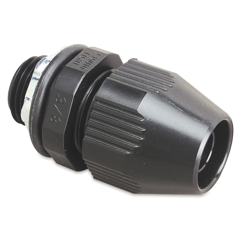 T&B Plastic Bullet LT100P Flexible Straight Conduit Connector, 1 in Trade, Thermoplastic